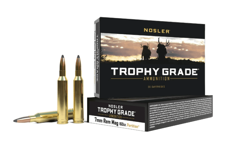 NOSLER 7mm Rem Mag SAME DAY SHIPPING TROPHY GRADE 160 Grain PARTITION